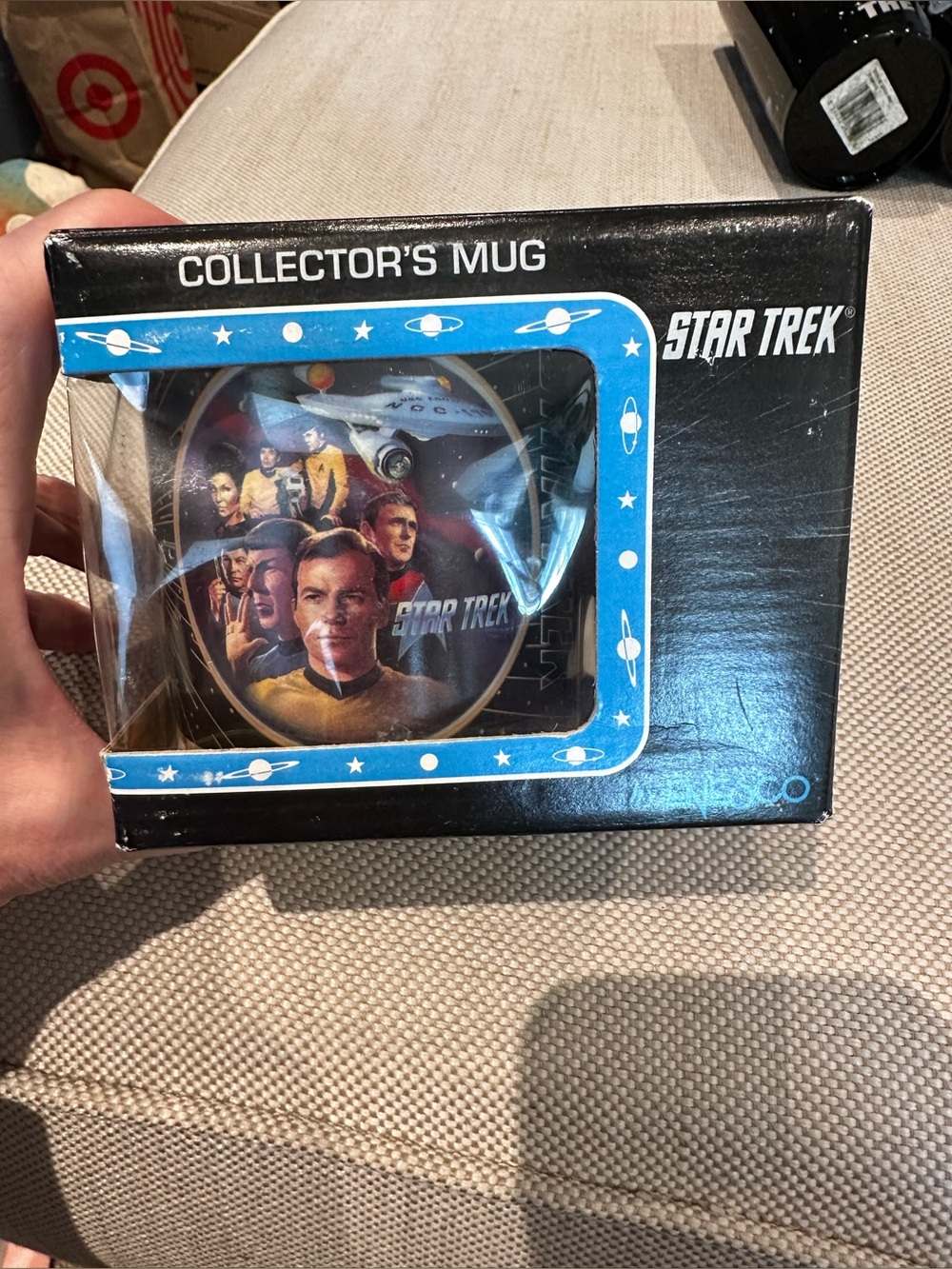 ENESCO Vintage NIB STAR TREK "The Crew" Coffee Mug 1994 Kirk Spock Paramount